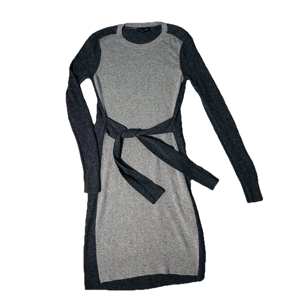 New Club Monoco Colorblock Merino Wool Blend Tie Dress S Capsule Preppy